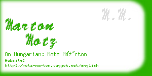 marton motz business card